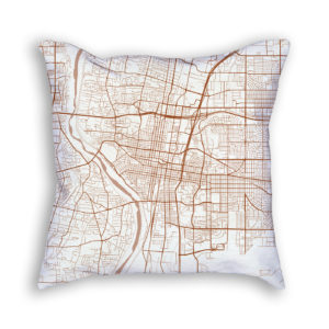Albuquerque New Mexico City Map Art Decorative Throw Pillow