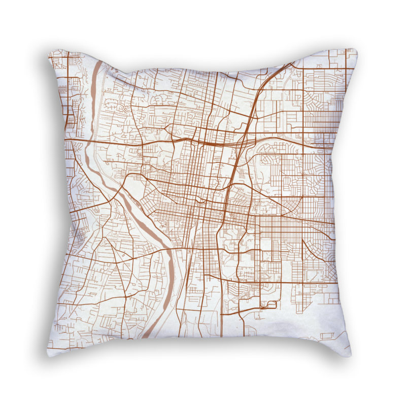 Albuquerque New Mexico City Map Art Decorative Throw Pillow