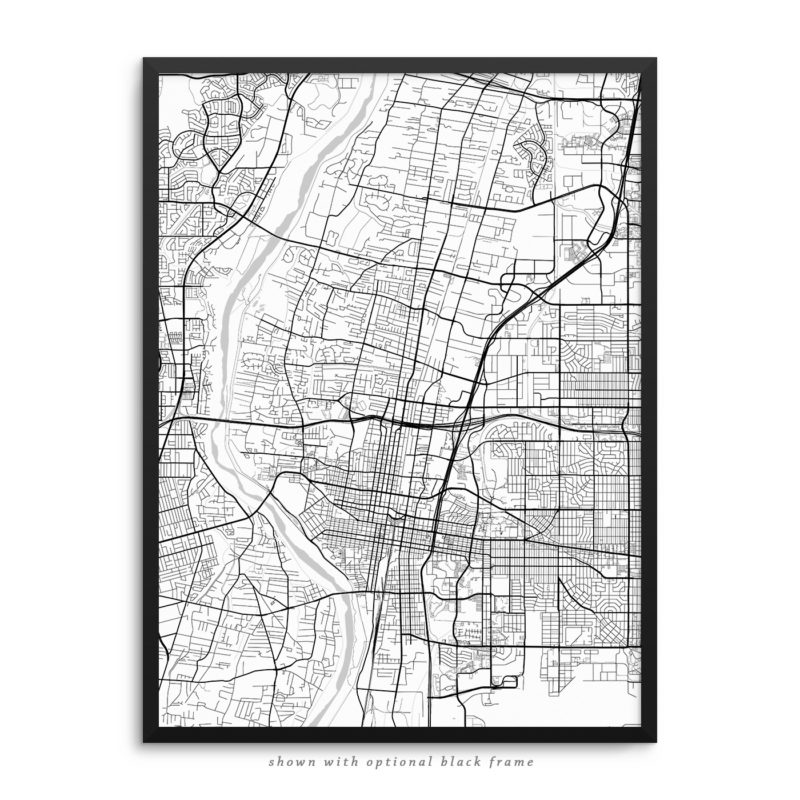 Albuquerque NM City Street Map White Poster