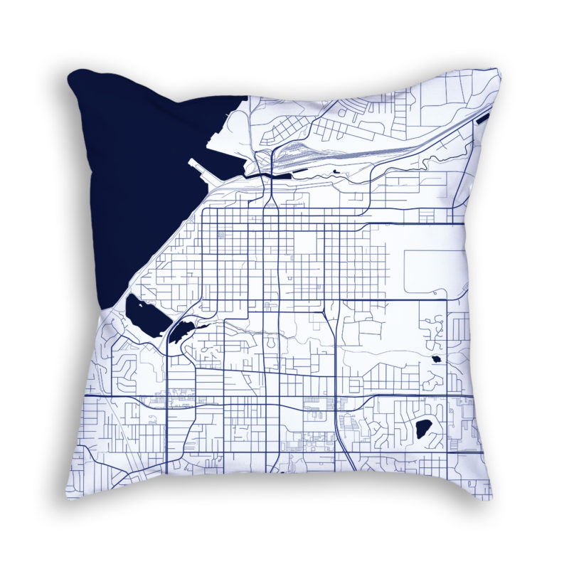 Anchorage Alaska City Map Art Decorative Throw Pillow