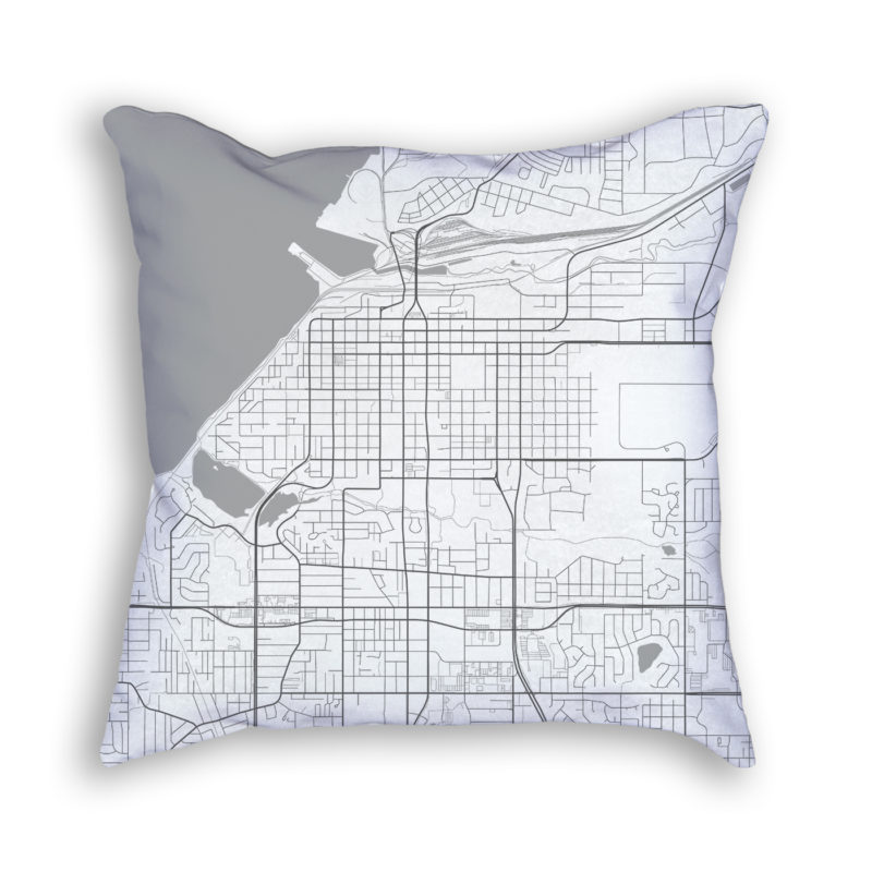 Anchorage Alaska City Map Art Decorative Throw Pillow