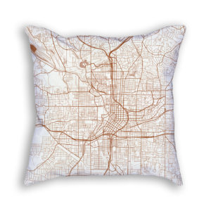 Atlanta Georgia City Map Art Decorative Throw Pillow
