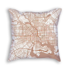 Baltimore Maryland City Map Art Decorative Throw Pillow