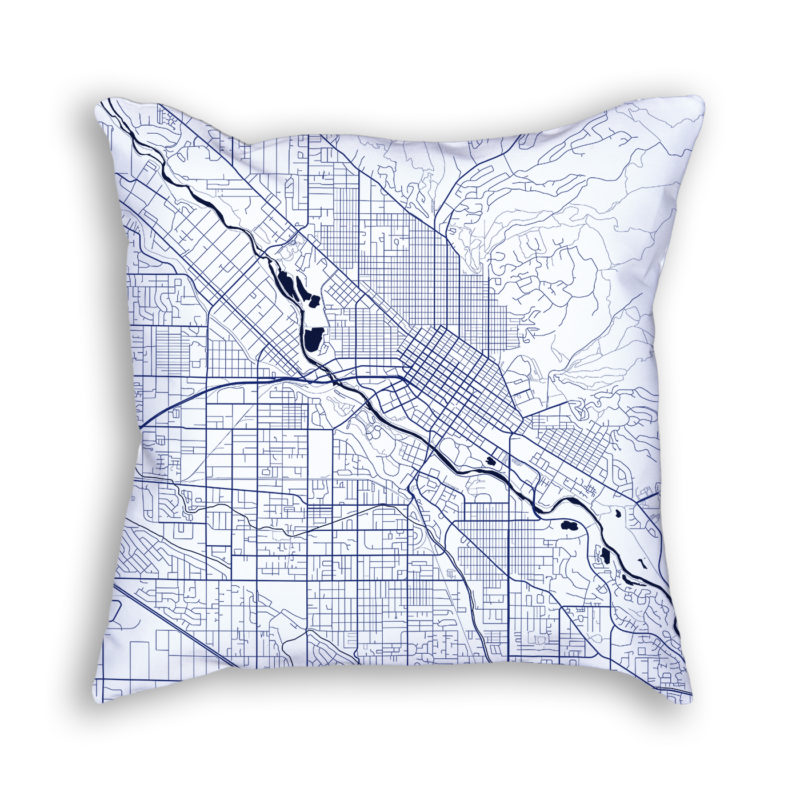 Boise Idaho City Map Art Decorative Throw Pillow