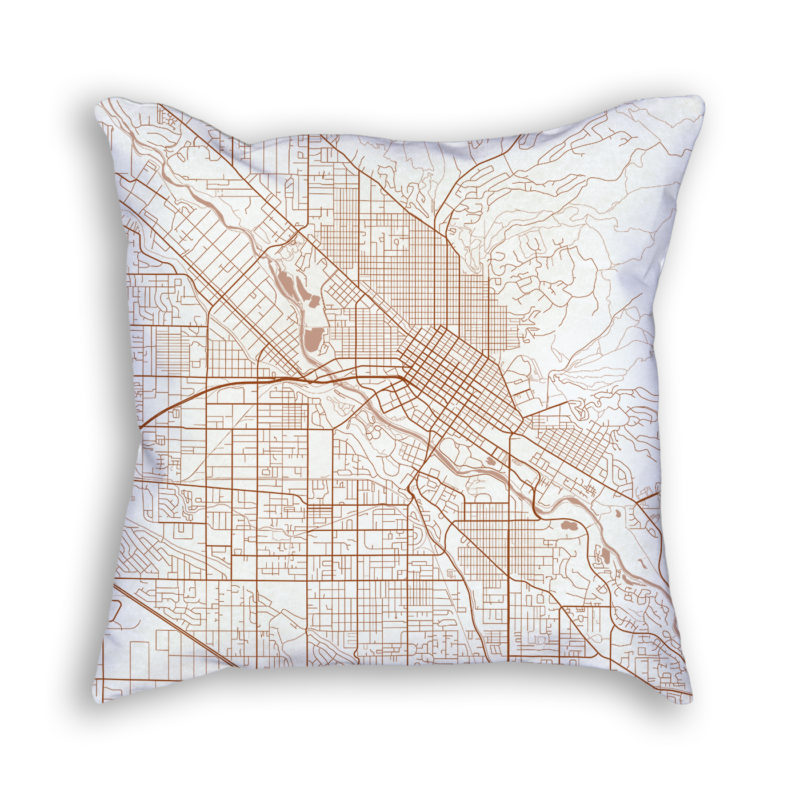 Boise Idaho City Map Art Decorative Throw Pillow