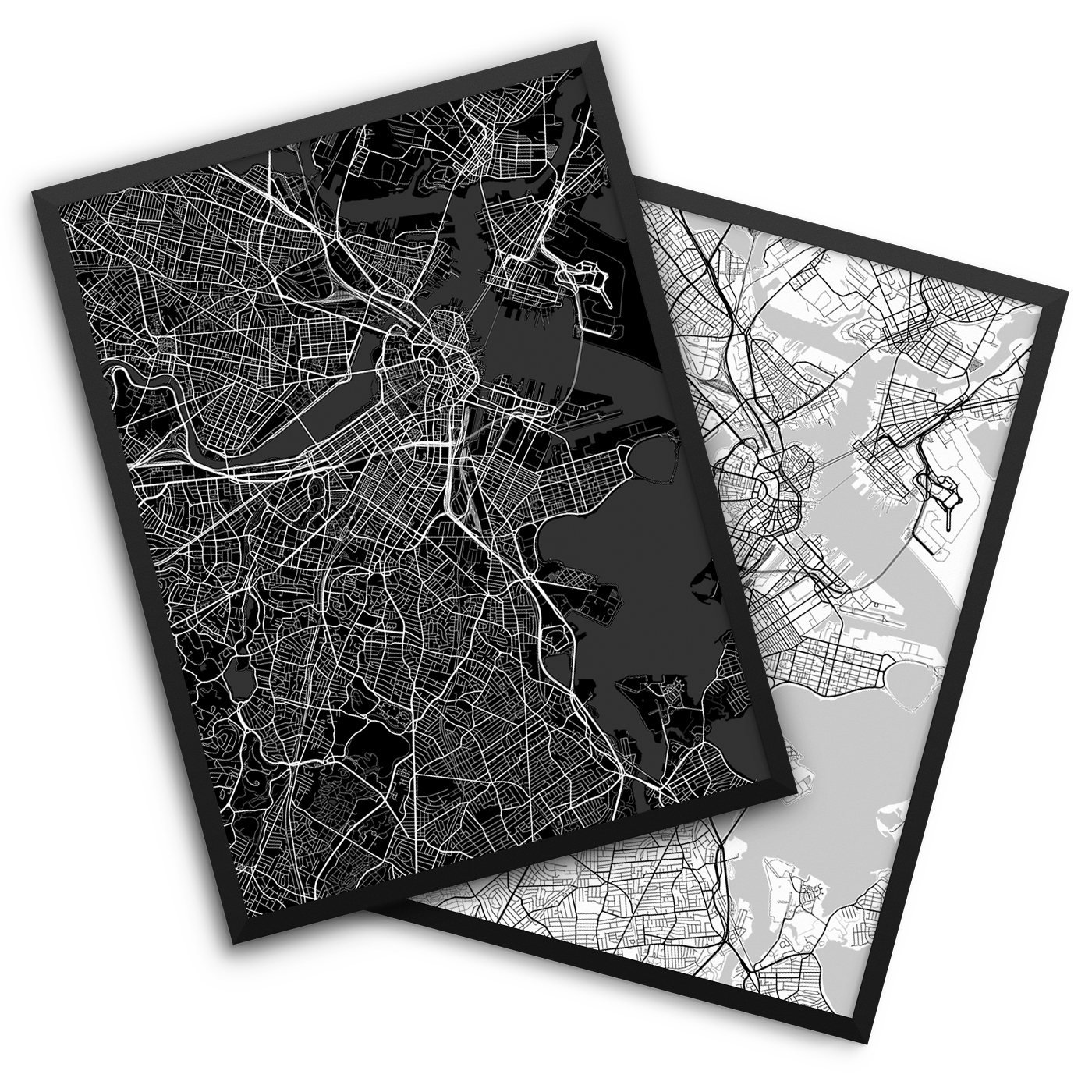 Boston MA City Map Decor