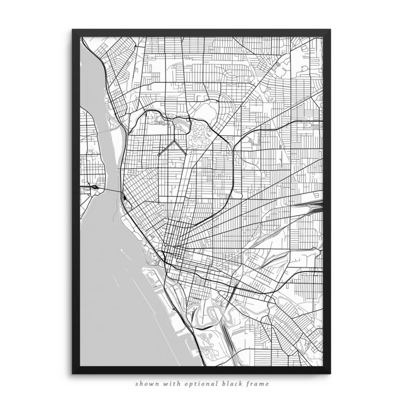 Buffalo NY City Street Map White Poster