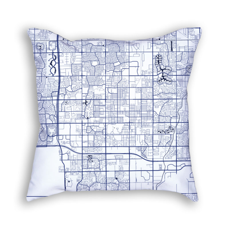 Chandler Arizona City Map Art Decorative Throw Pillow