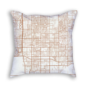 Chandler Arizona City Map Art Decorative Throw Pillow