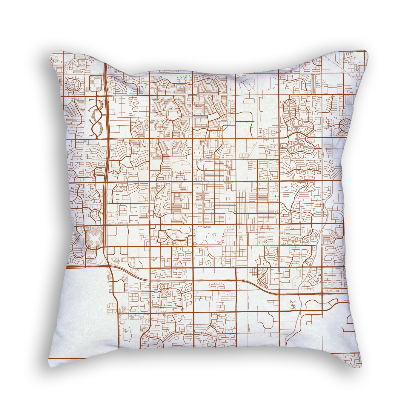 Chandler Arizona City Map Art Decorative Throw Pillow