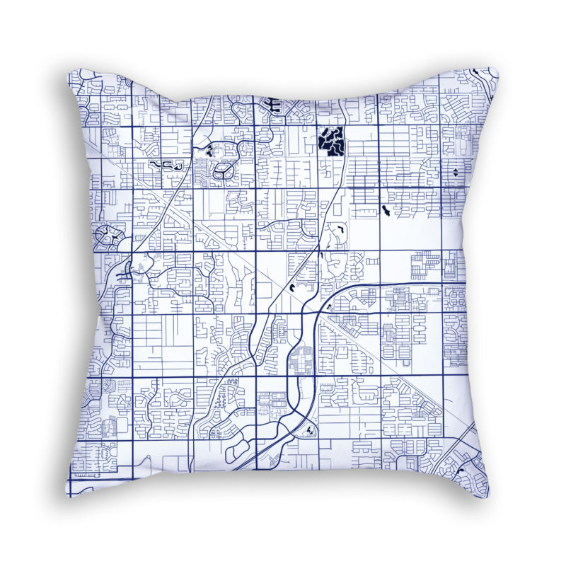 Gilbert Arizona City Map Art Decorative Throw Pillow