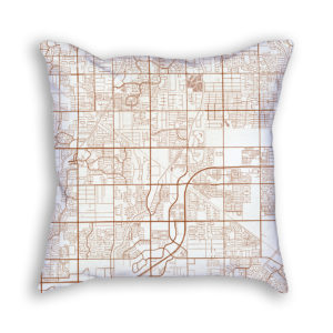 Gilbert Arizona City Map Art Decorative Throw Pillow