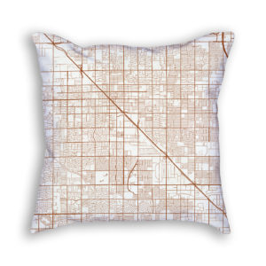 Glendale Arizona City Map Art Decorative Throw Pillow