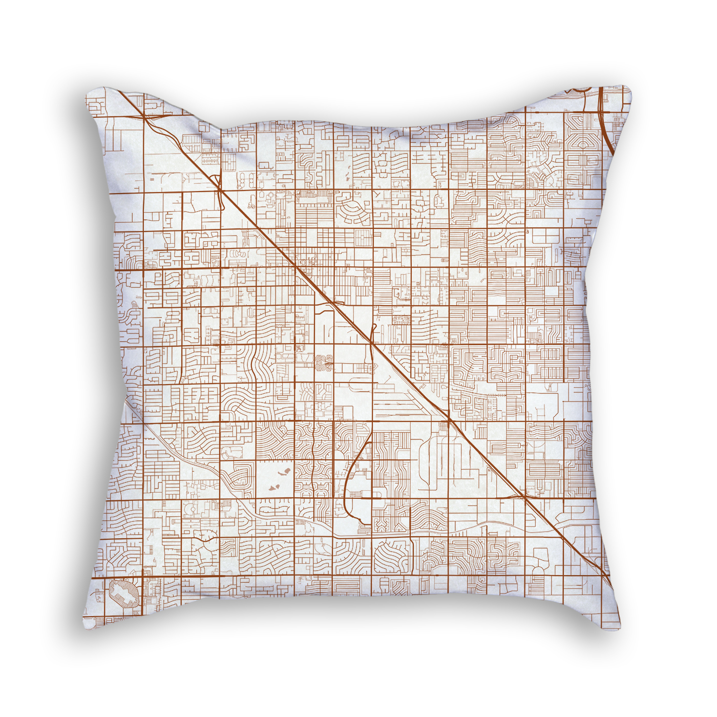 Glendale Arizona City Map Art Decorative Throw Pillow