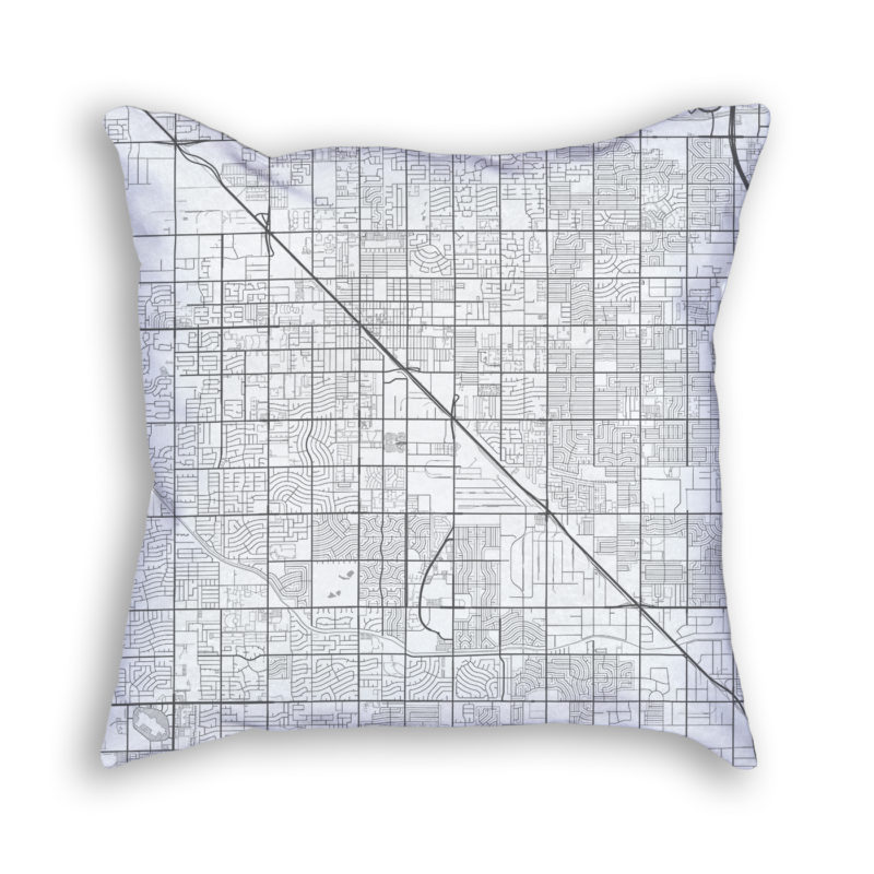 Glendale Arizona City Map Art Decorative Throw Pillow