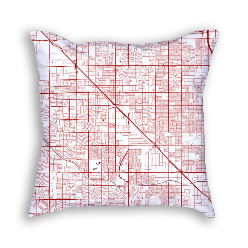 Glendale Arizona City Map Art Decorative Throw Pillow