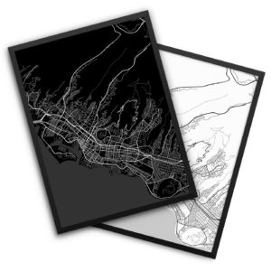 Honolulu HI City Map Decor