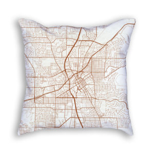 Huntsville Alabama City Map Art Decorative Throw Pillow