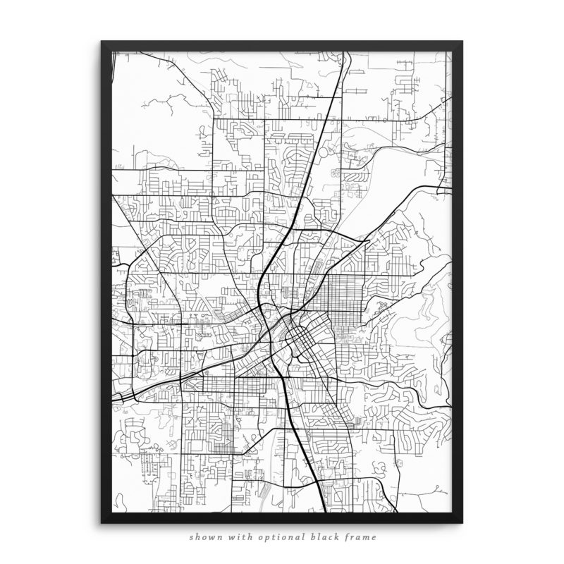 Huntsville AB City Street Map White Poster