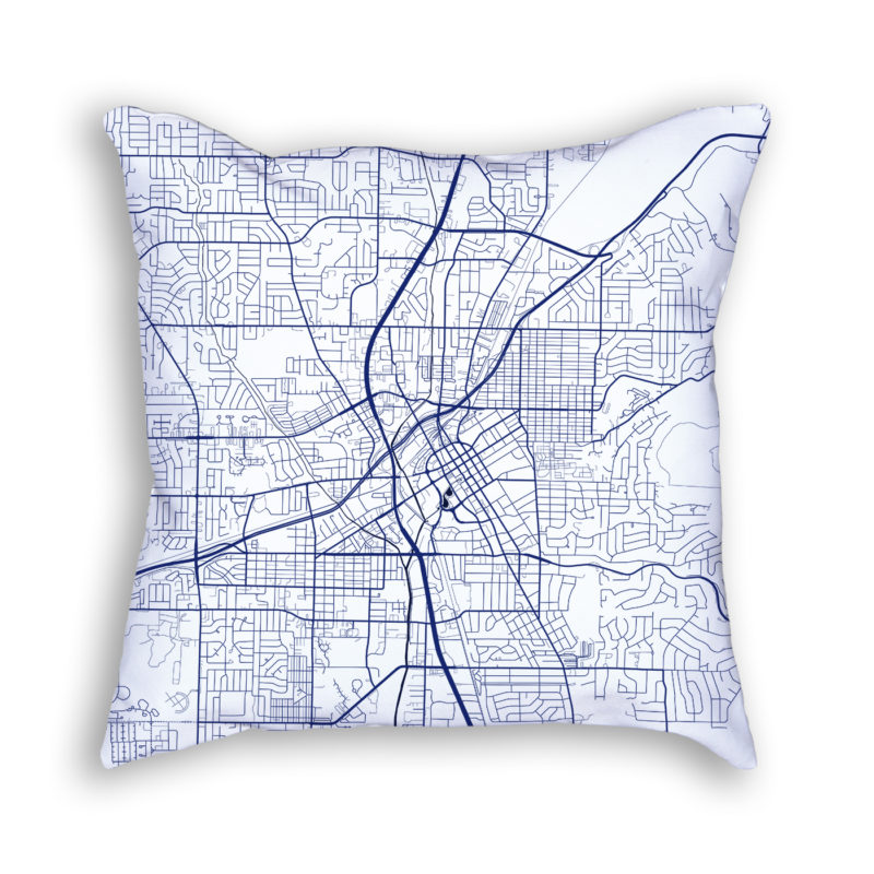 Huntsville Alabama City Map Art Decorative Throw Pillow