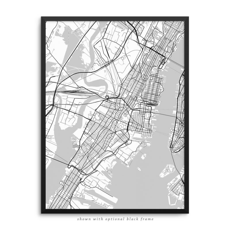 Jersey City NJ City Street Map White Poster