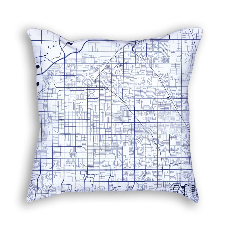 Mesa Arizona City Map Art Decorative Throw Pillow