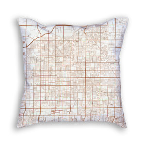 Mesa Arizona City Map Art Decorative Throw Pillow