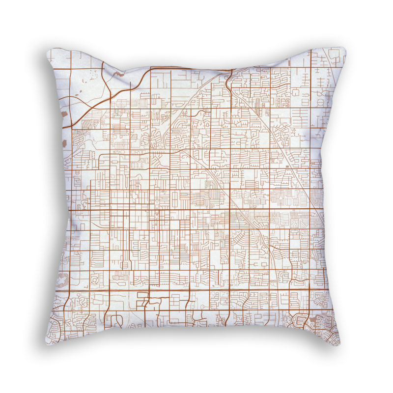 Mesa Arizona City Map Art Decorative Throw Pillow