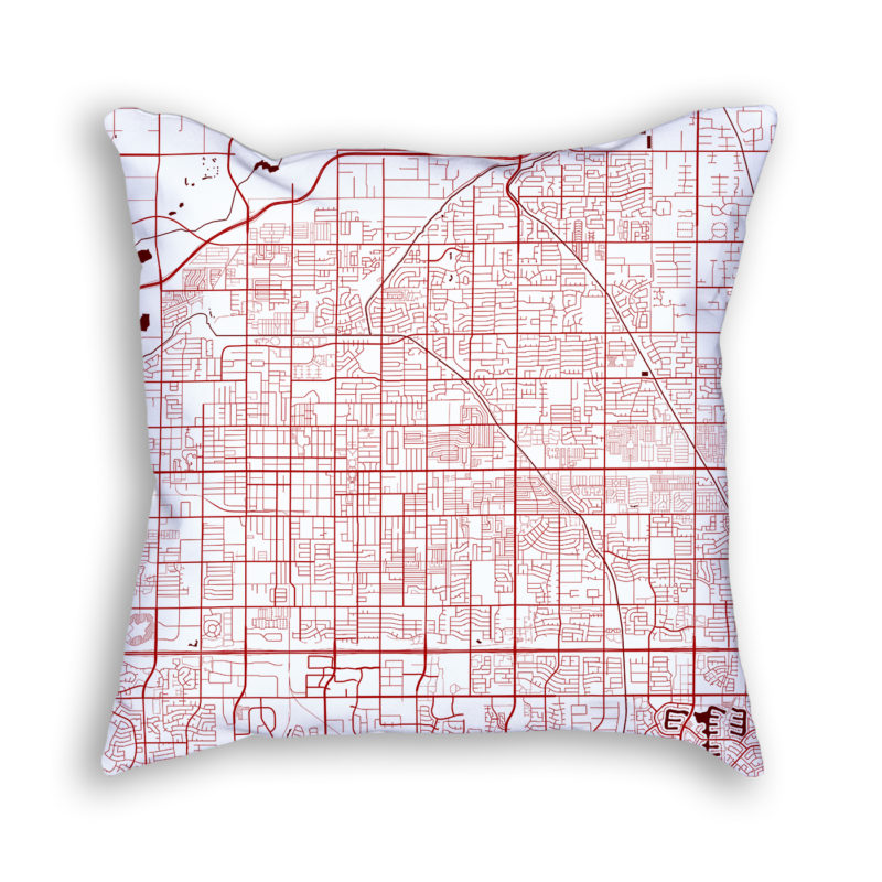 Mesa Arizona City Map Art Decorative Throw Pillow
