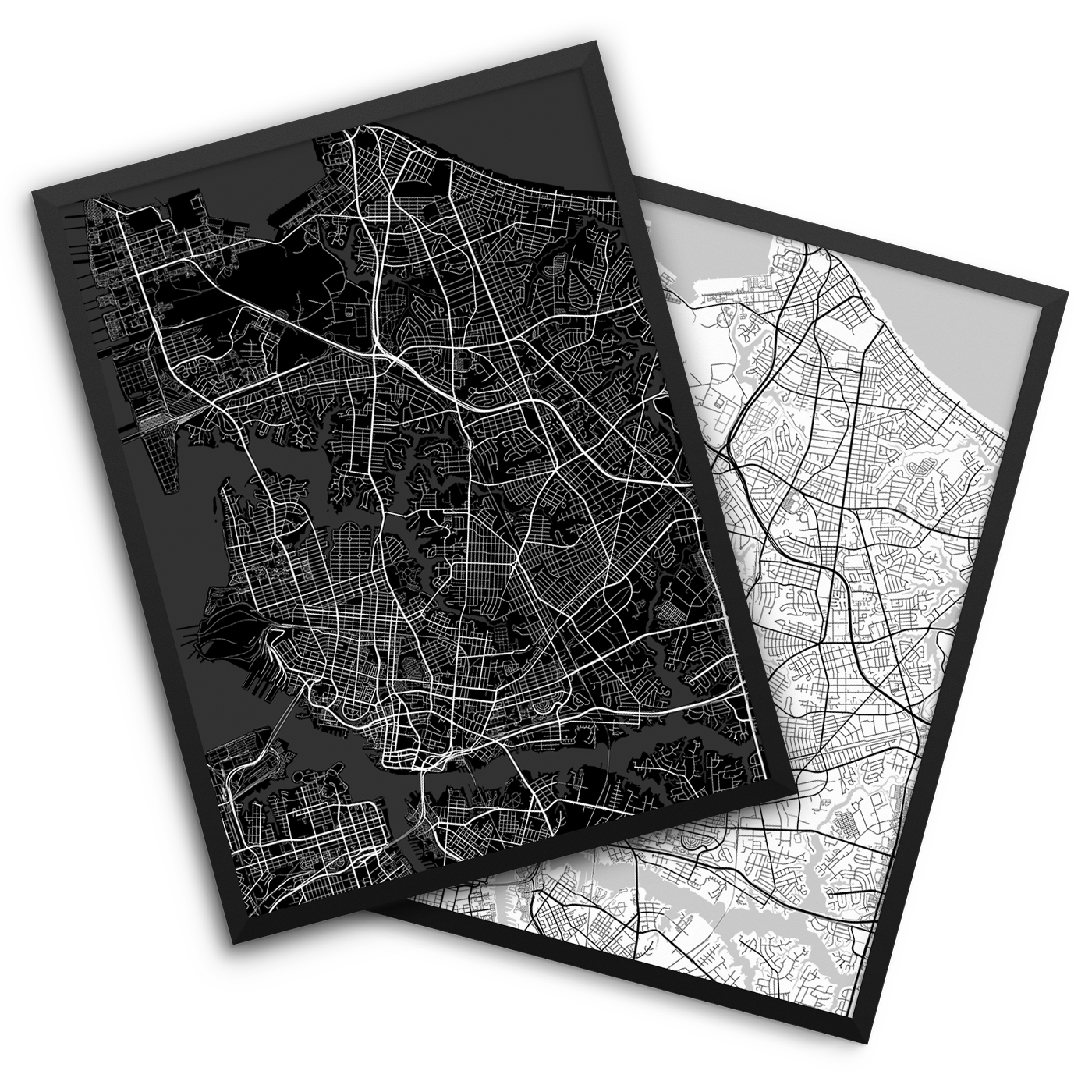 Norfolk VA City Map Decor