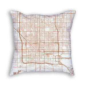 Phoenix Arizona City Map Art Decorative Throw Pillow