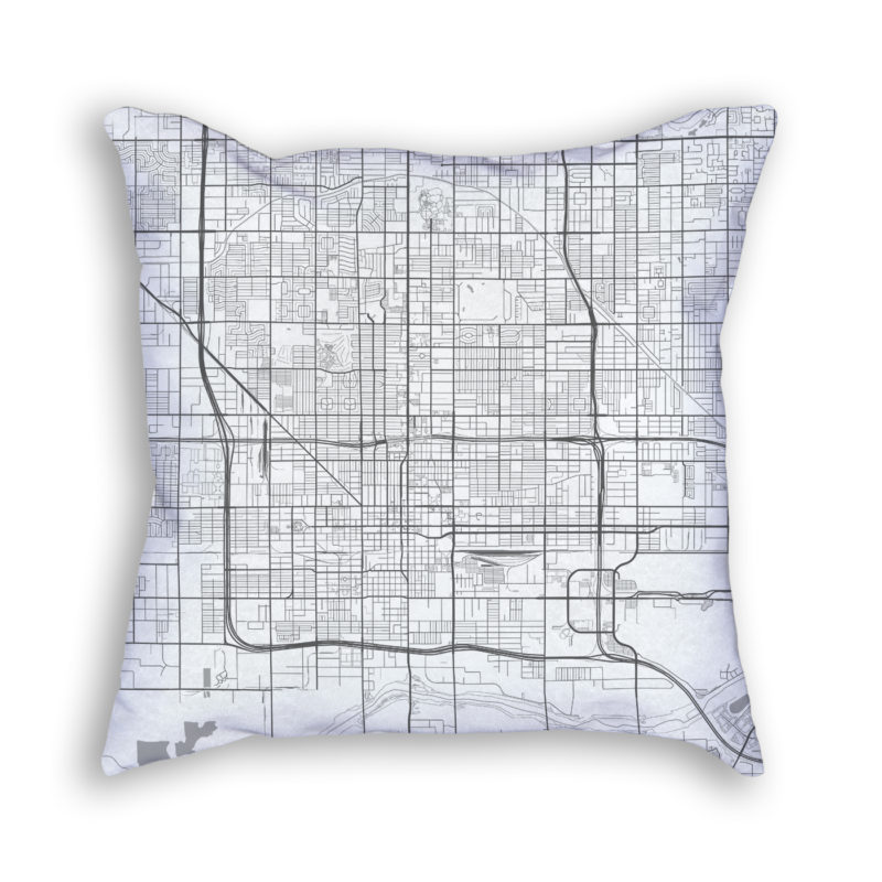 Phoenix Arizona City Map Art Decorative Throw Pillow