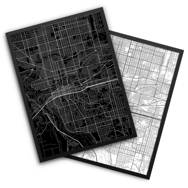 Spokane WA City Map Decor