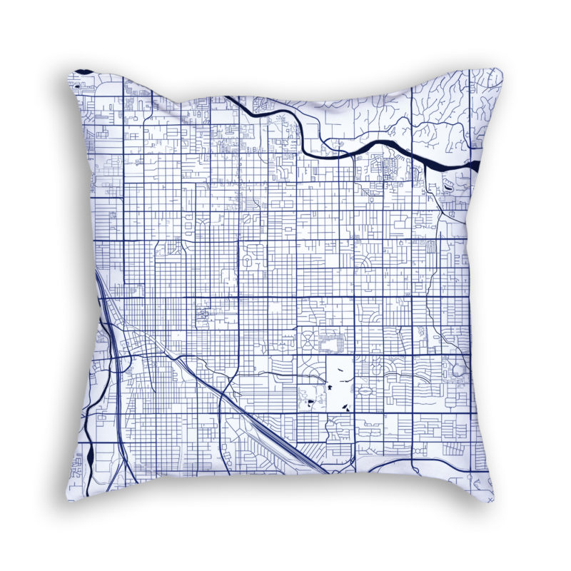 Tucson Arizona City Map Art Decorative Throw Pillow