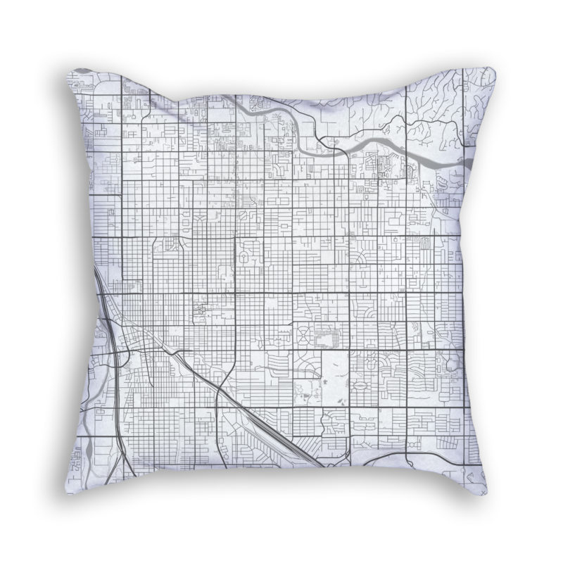 Tucson Arizona City Map Art Decorative Throw Pillow