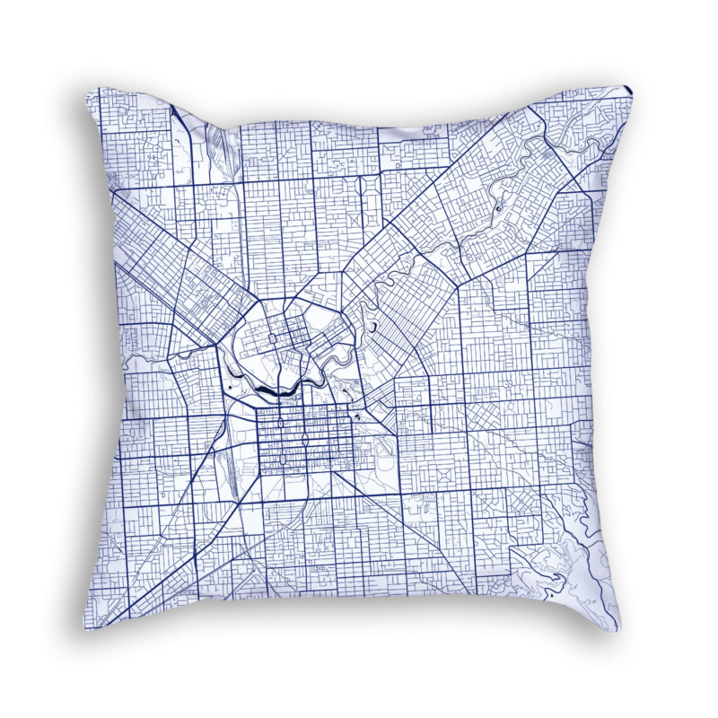 Adelaide Australia City Map Art Decorative Throw Pillow