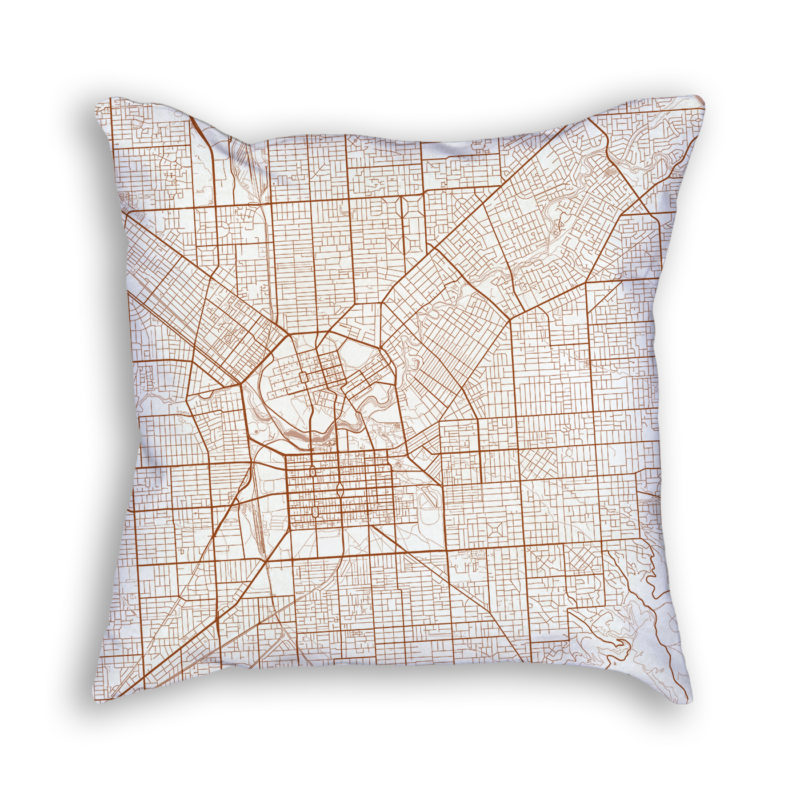 Adelaide Australia City Map Art Decorative Throw Pillow