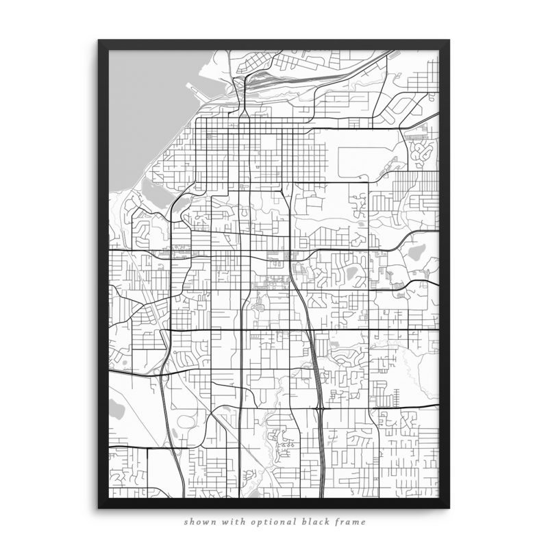 Anchorage AK City Street Map White Poster