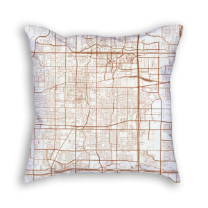 Arlington TX City Map Art Decorative Throw Pillow