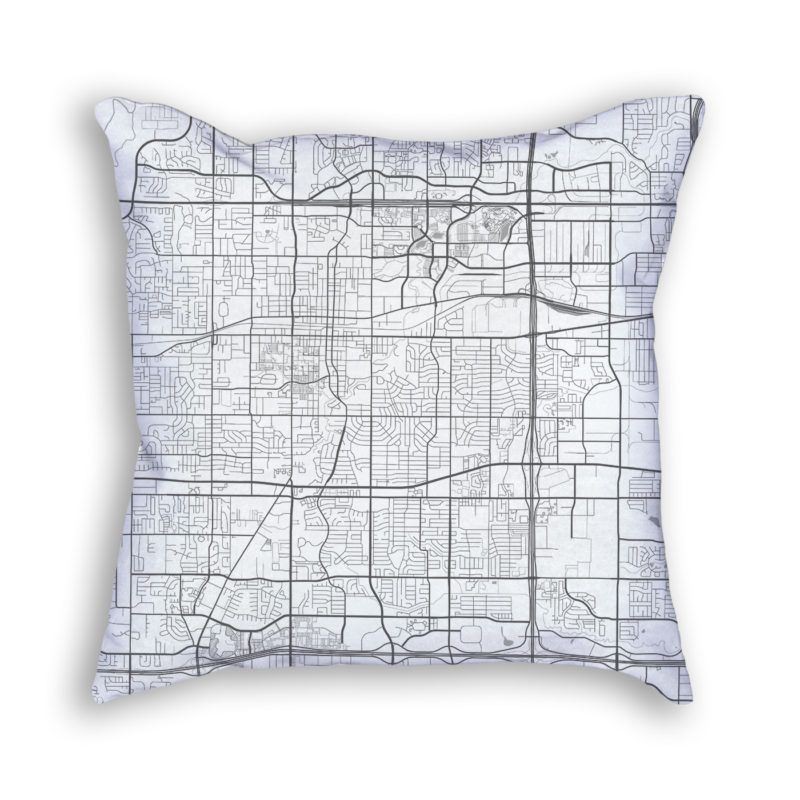 Arlington Texas City Map Art Decorative Throw Pillow