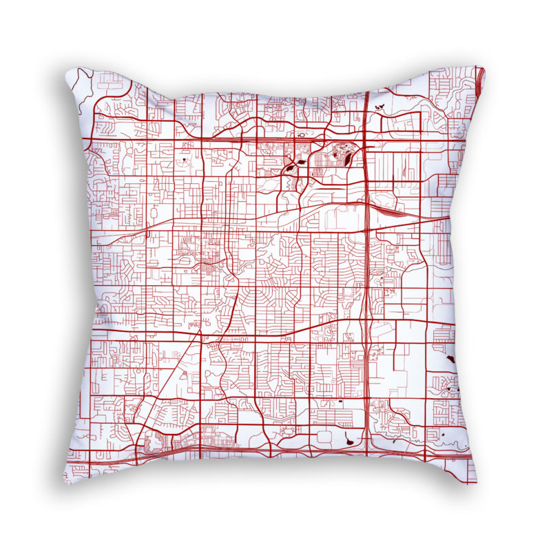 Arlington Texas City Map Art Decorative Throw Pillow