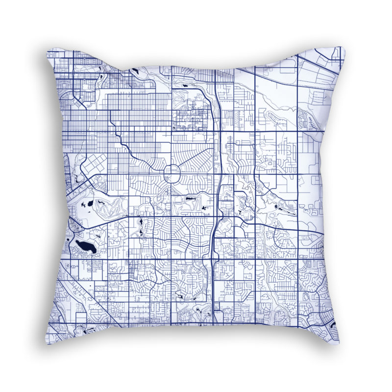 Aurora Colorado City Map Art Decorative Throw Pillow