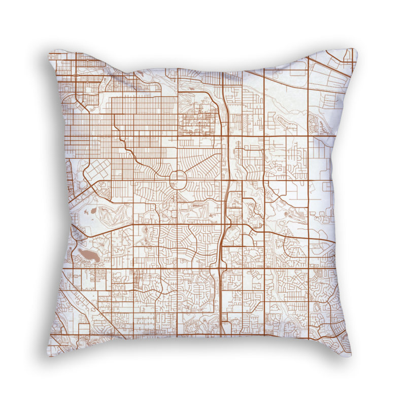 Aurora Colorado City Map Art Decorative Throw Pillow