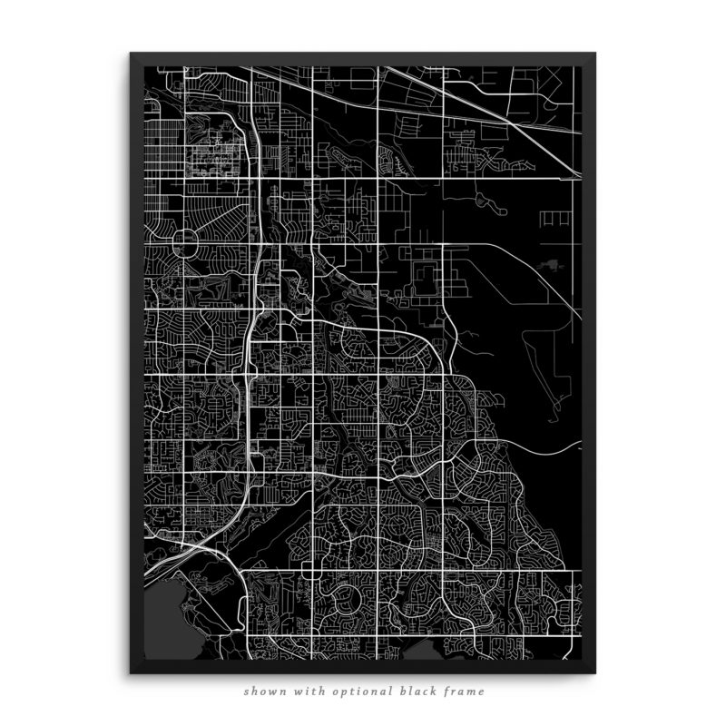 Aurora CO City Street Map Black Poster