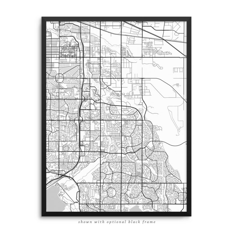 Aurora CO City Street Map White Poster