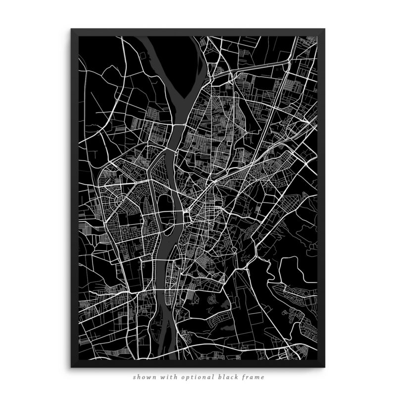 Cairo Egypt City Street Map Black Poster