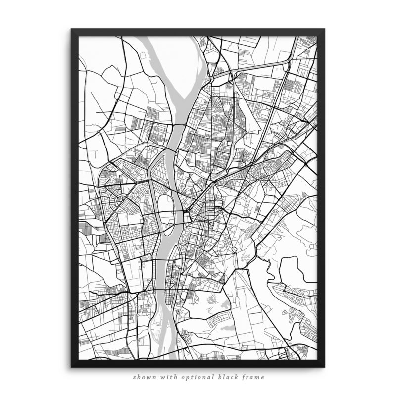 Cairo Egypt City Street Map White Poster