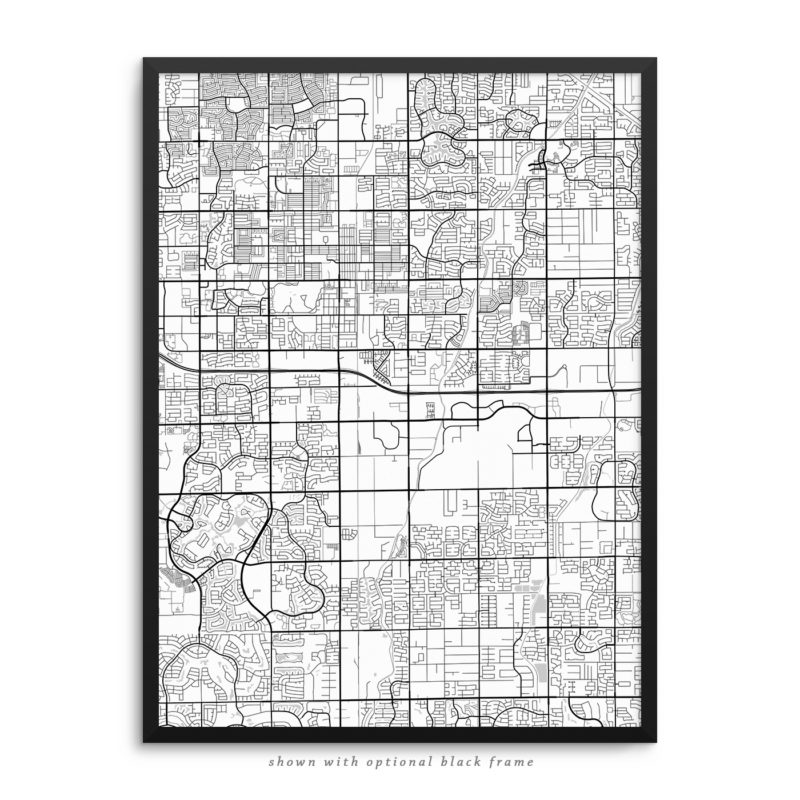 Chandler AZ City Street Map White Poster