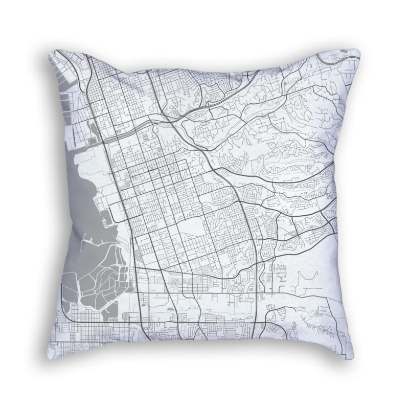 Chula Vista California City Map Art Decorative Throw Pillow
