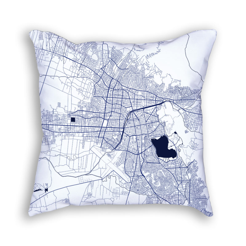 Cochabamba Bolivia City Map Art Decorative Throw Pillow